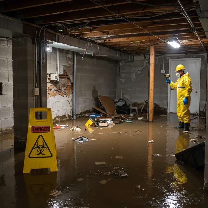 Flooded Basement Electrical Hazard in El Valle de Arroyo Seco, NM Property